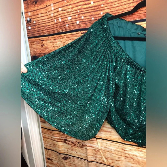 Green Sequin All over crop - Picture 9 of 14